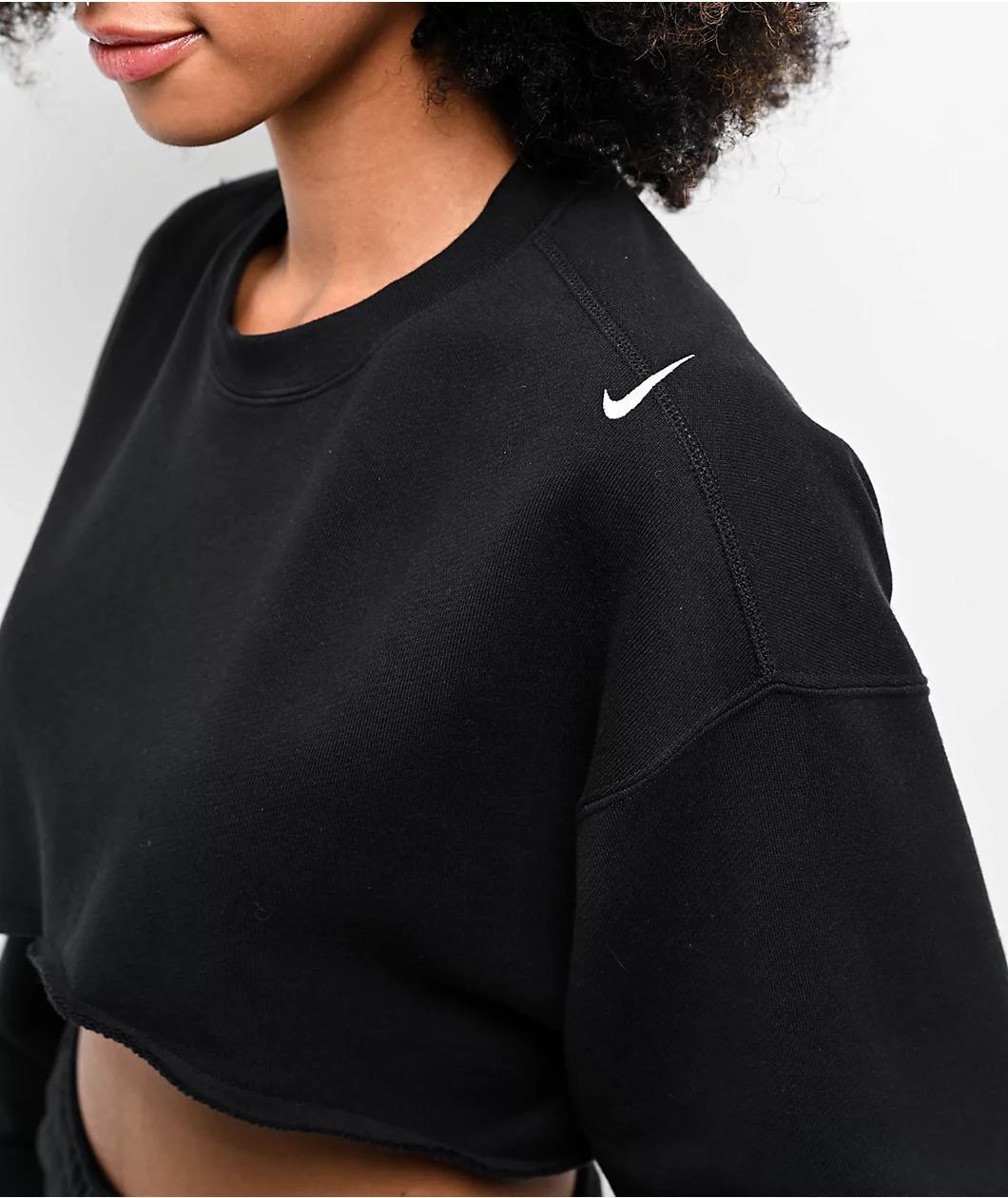 Nike Sportswear French Terry Black Oversized Shrug Sweatshirt Product Image