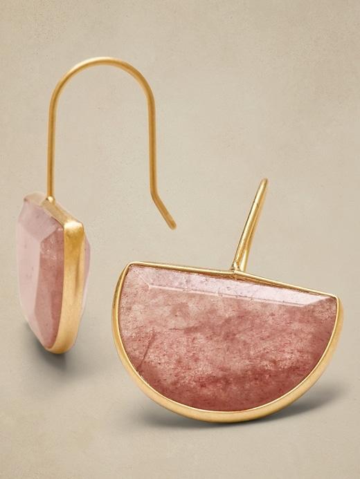 Crescent Stone Drop Earrings Product Image