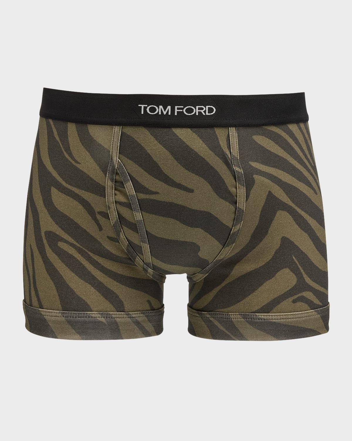 Mens Zebra-Print Stretch Boxer Briefs Product Image