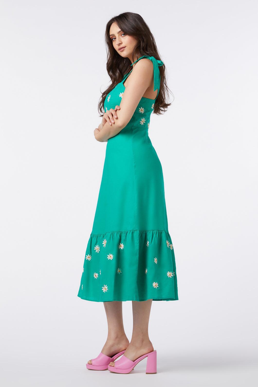 Pattie Embroidered Midi Dress Product Image