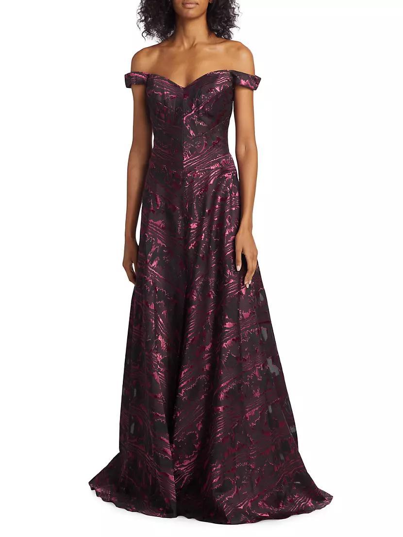 ​Brocade Off-The-Shoulder Gown Product Image