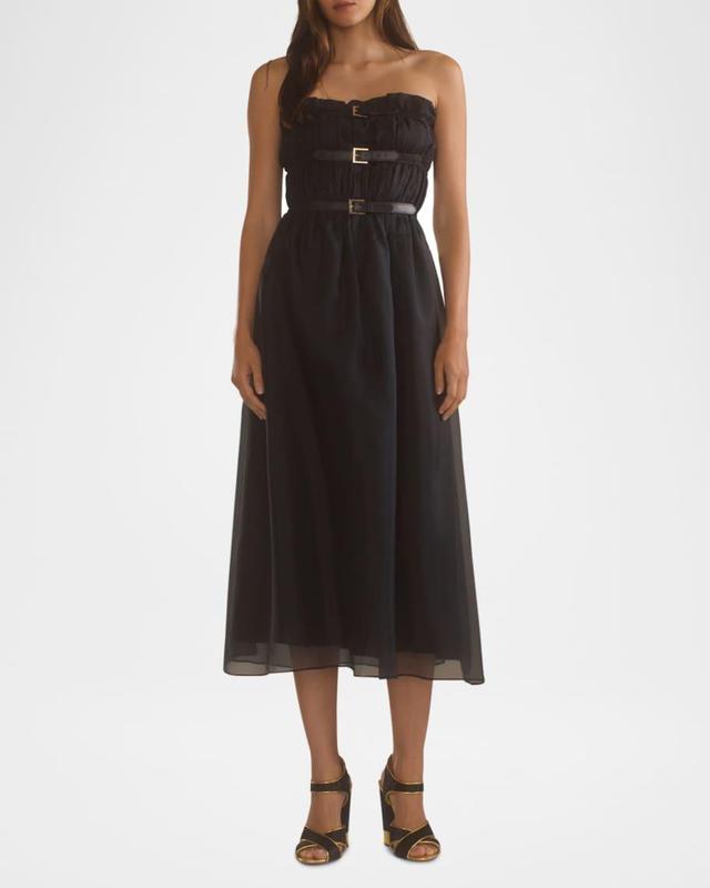 Strapless Buckle-Embellished Midi Dress Product Image