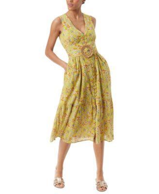 Sam Edelman Womens Selene Cotton Belted Midi Dress Product Image