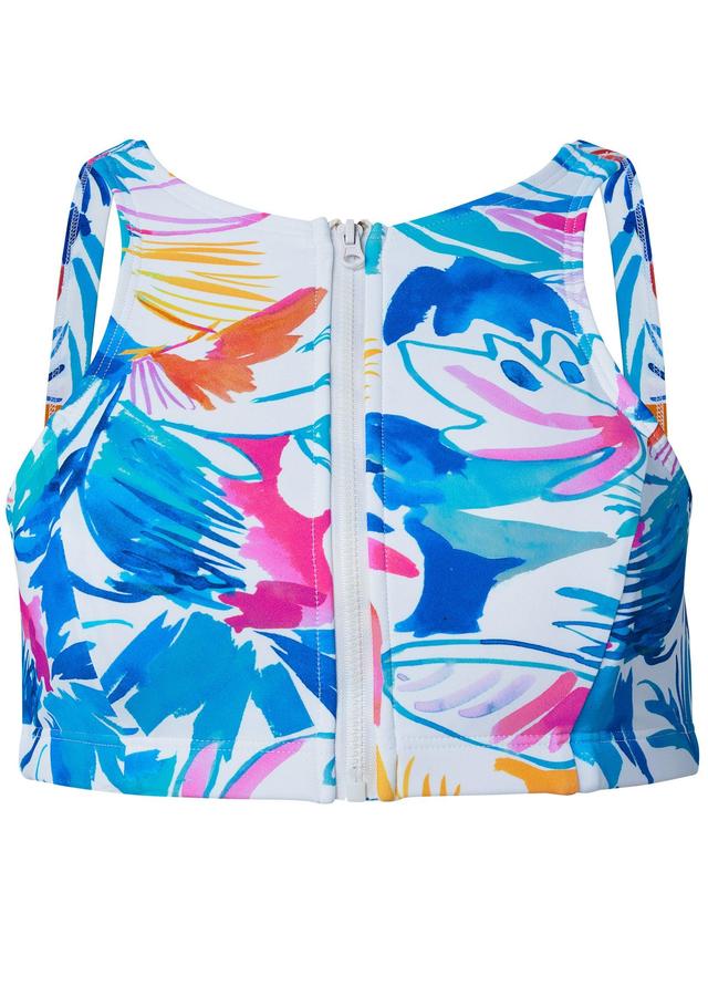 High-Neck Zip-Up Bikini Top - Laguna Mirage Product Image