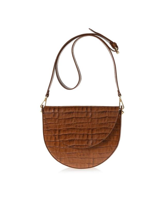 Womens Leather Embossed Croco Forget me not Bag (Saddle) Product Image