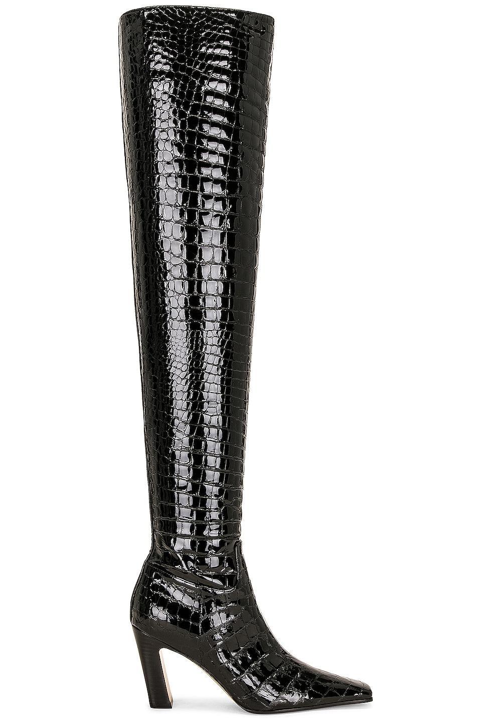 KHAITE Marfa Classic Over The Knee Heel Boot in Brick Product Image