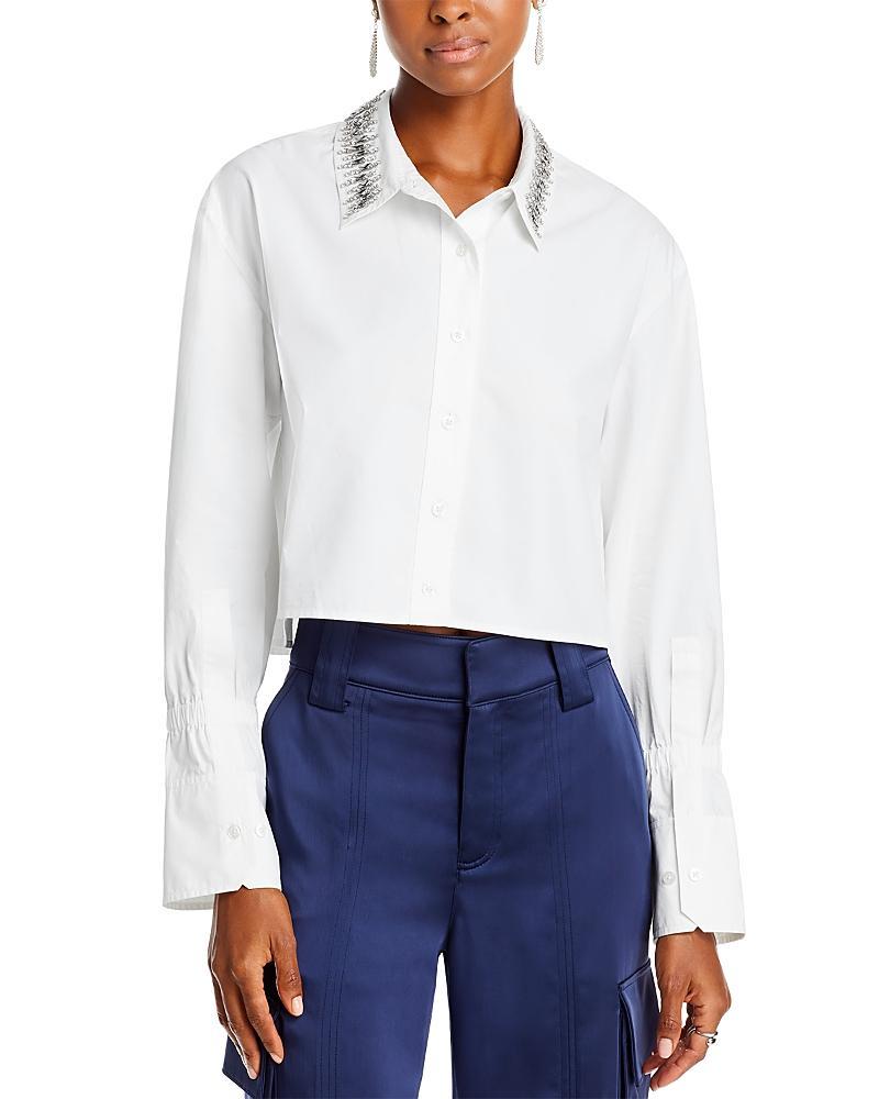 A. l.c. Monica Ii Embellished Cropped Cotton Shirt Product Image