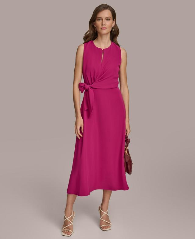 Women's Tie-Waist Keyhole Midi Dress Product Image