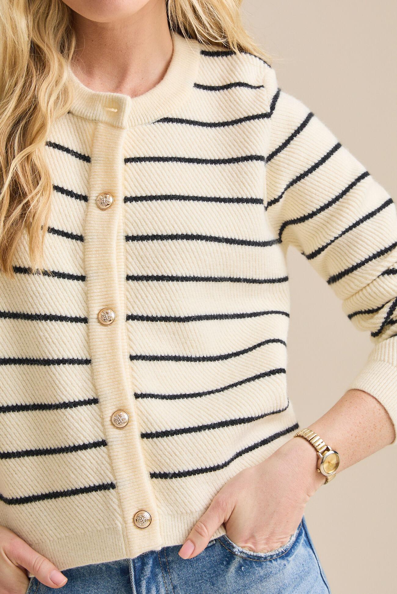 Bethany Stripe Button Down Cardigan Product Image