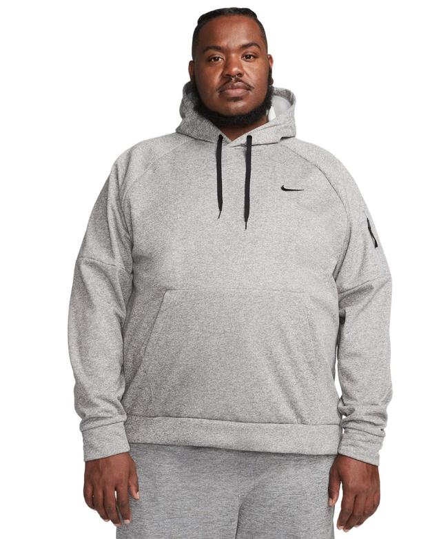 Nike Mens Therma Fleece Pullover Hoodie - Black/Black/White Product Image