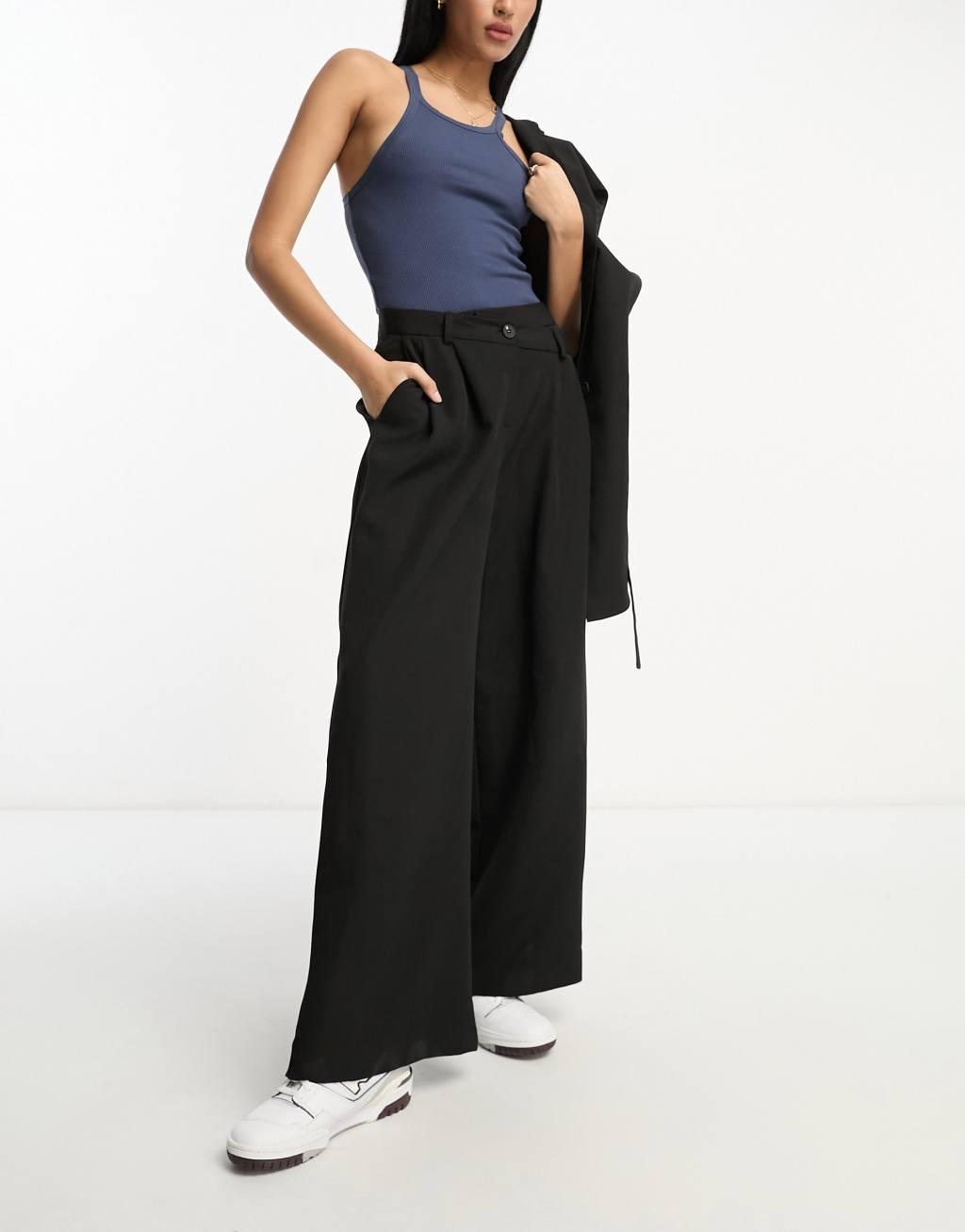 Miss Selfridge asymmetric waist wide leg pants - part of a set Product Image