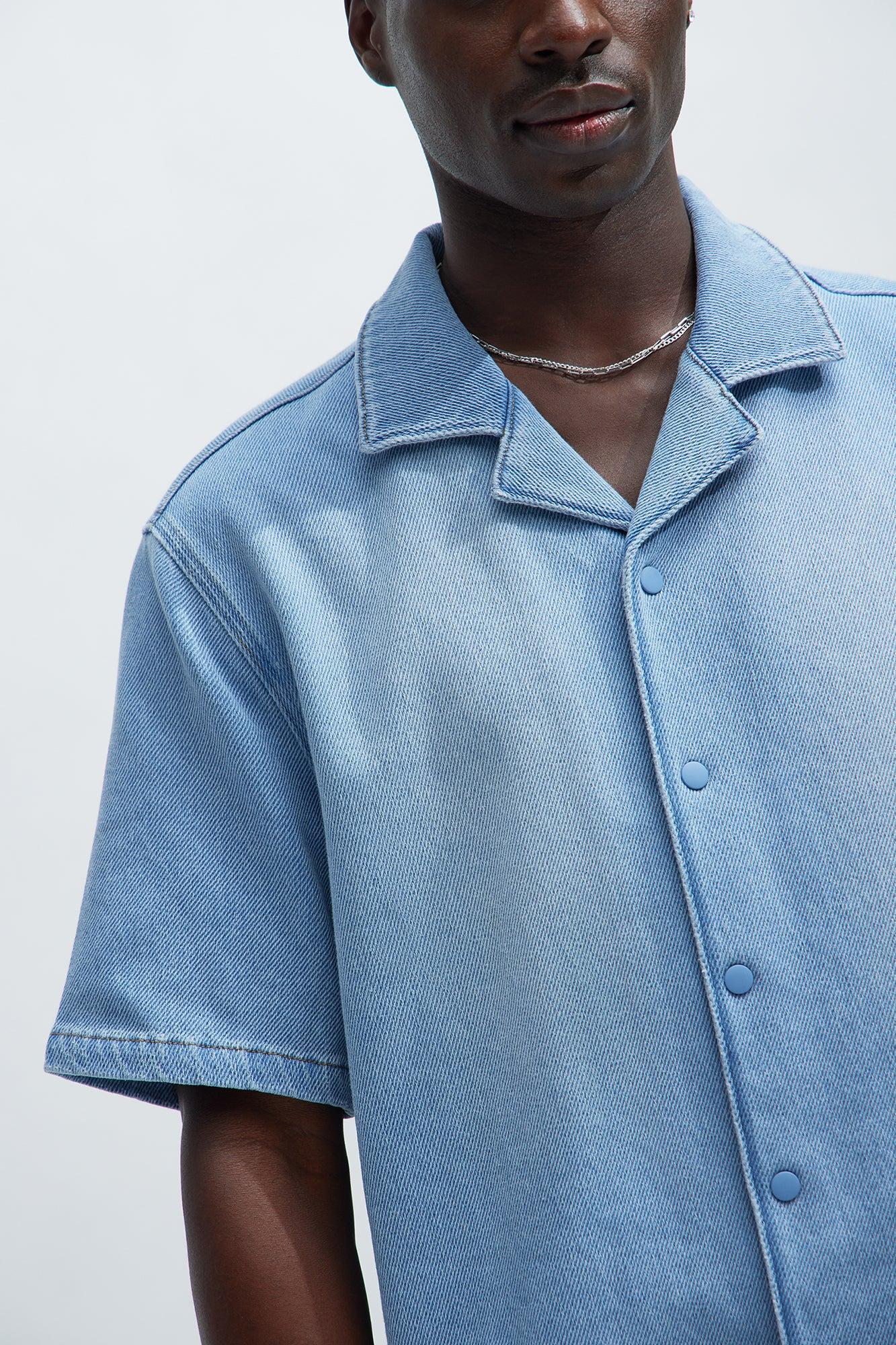 Dante Boxy Denim Shirt - Light Wash Product Image