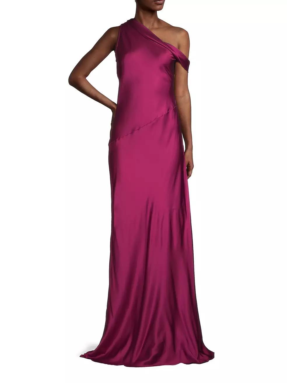 Social Draped One-Shoulder Gown Product Image