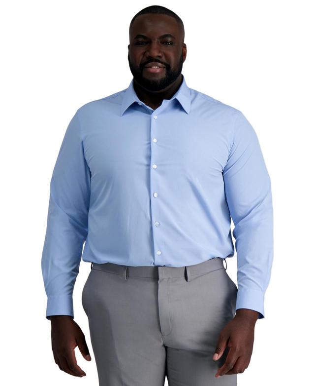 Big & Tall Haggar Smart Wash Classic Fit Solid Dress Shirt, Mens Product Image