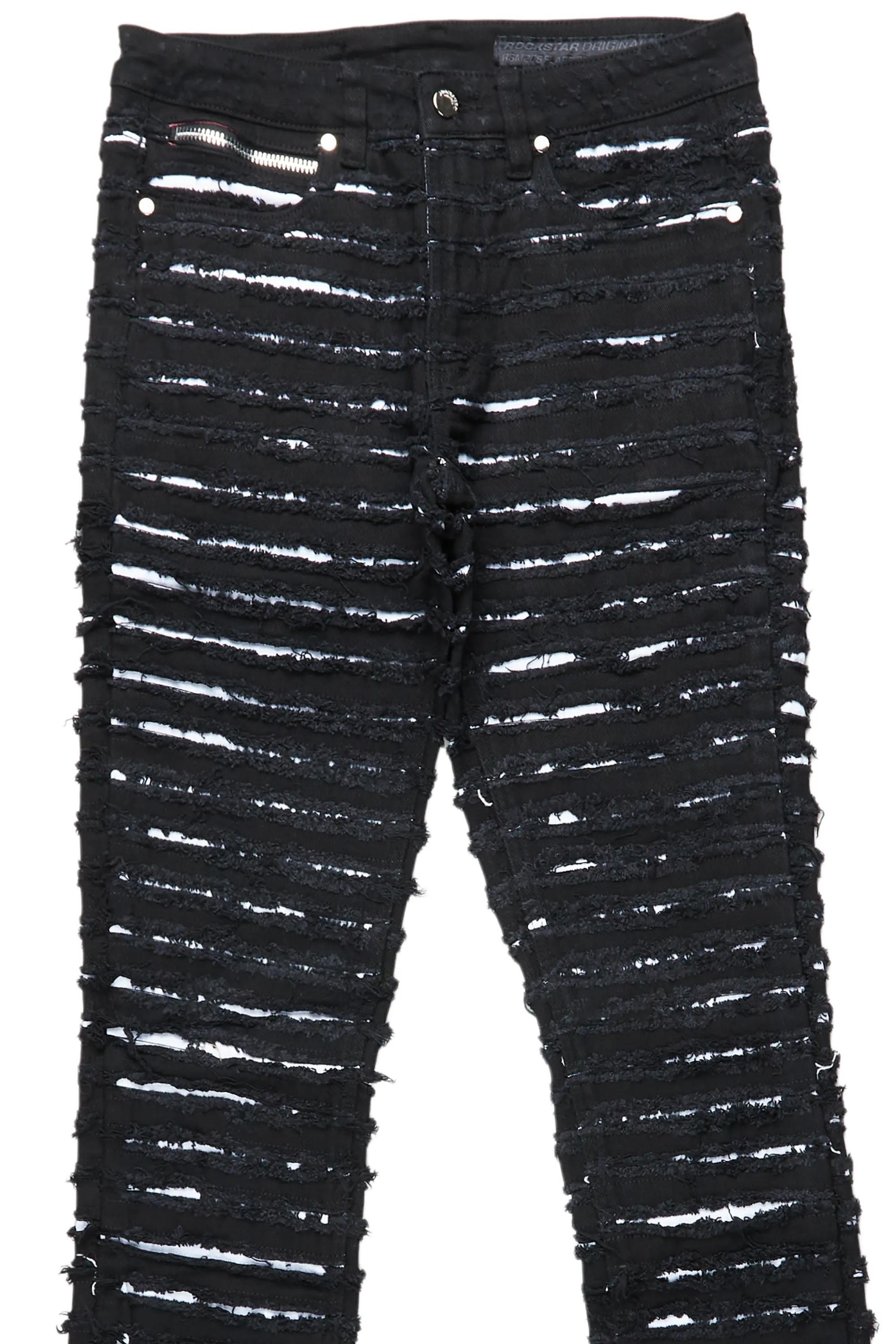 Korren White/Black Stacked Flare Jean Male Product Image