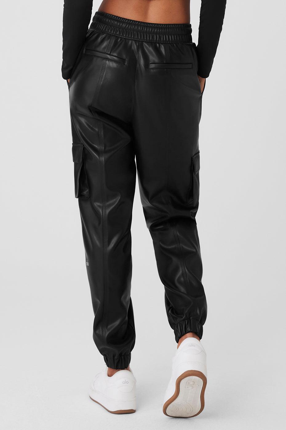 Faux Leather Power Hour Jogger - Black Product Image