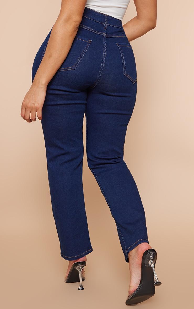 PRETTYLITTLETHING Shape Mid Blue Wash High Waisted Super Stretch Denim Jeans Product Image