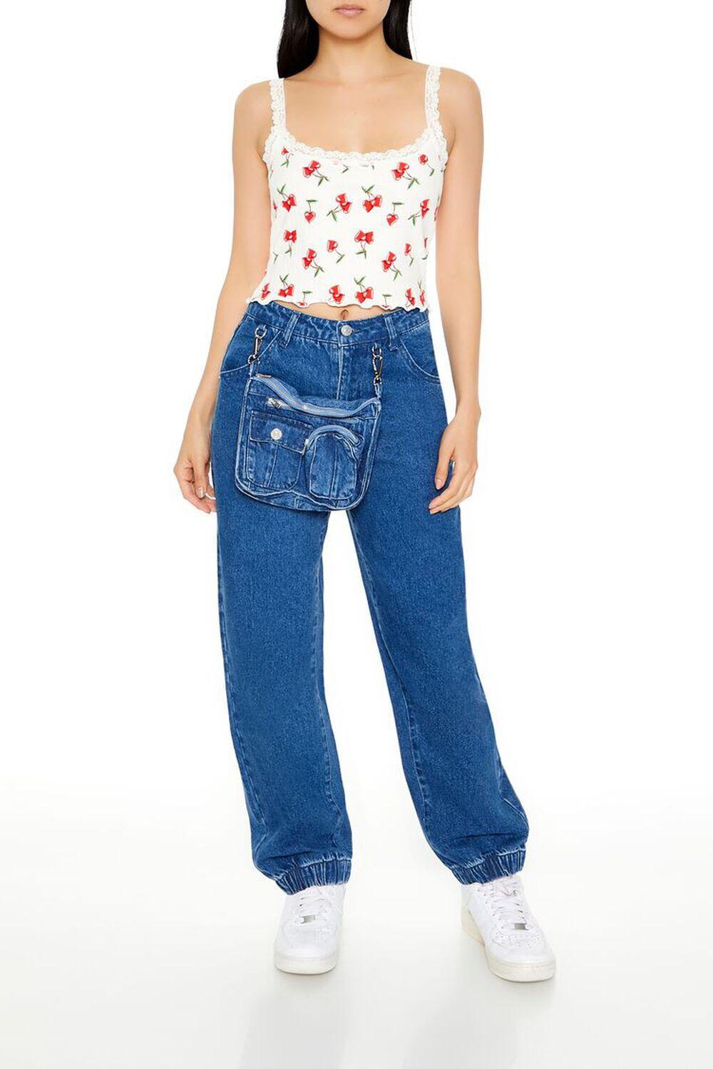 Denim Joggers & Pouch Set | Forever 21 Product Image