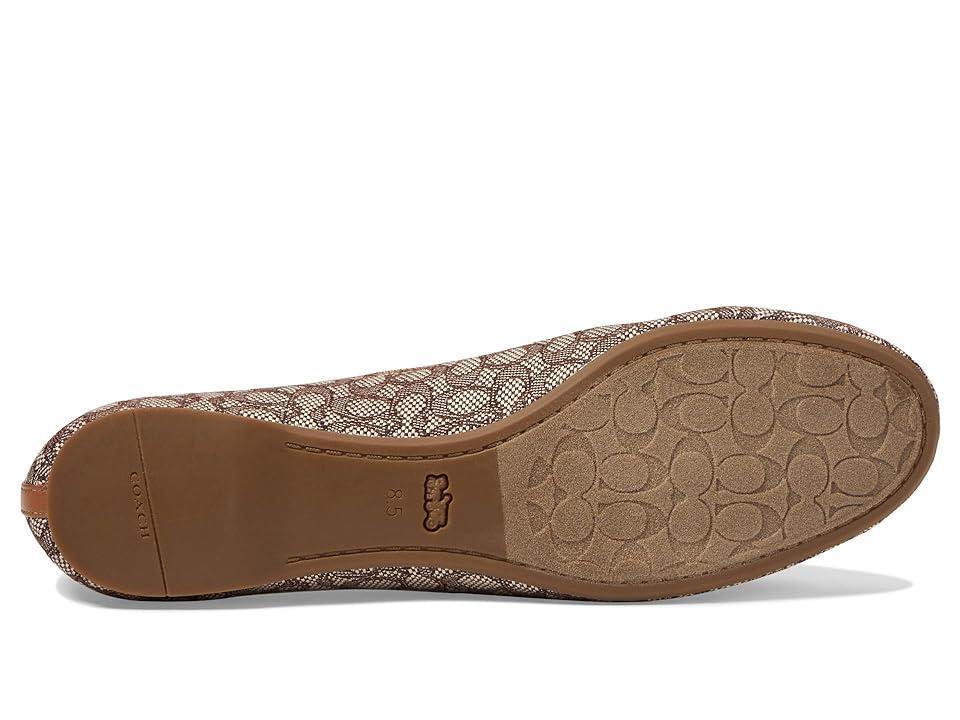 COACH Abigail Mini Signature Jacquard Ballet Flat (Cocoa/Burnished Amber) Women's Flat Shoes Product Image