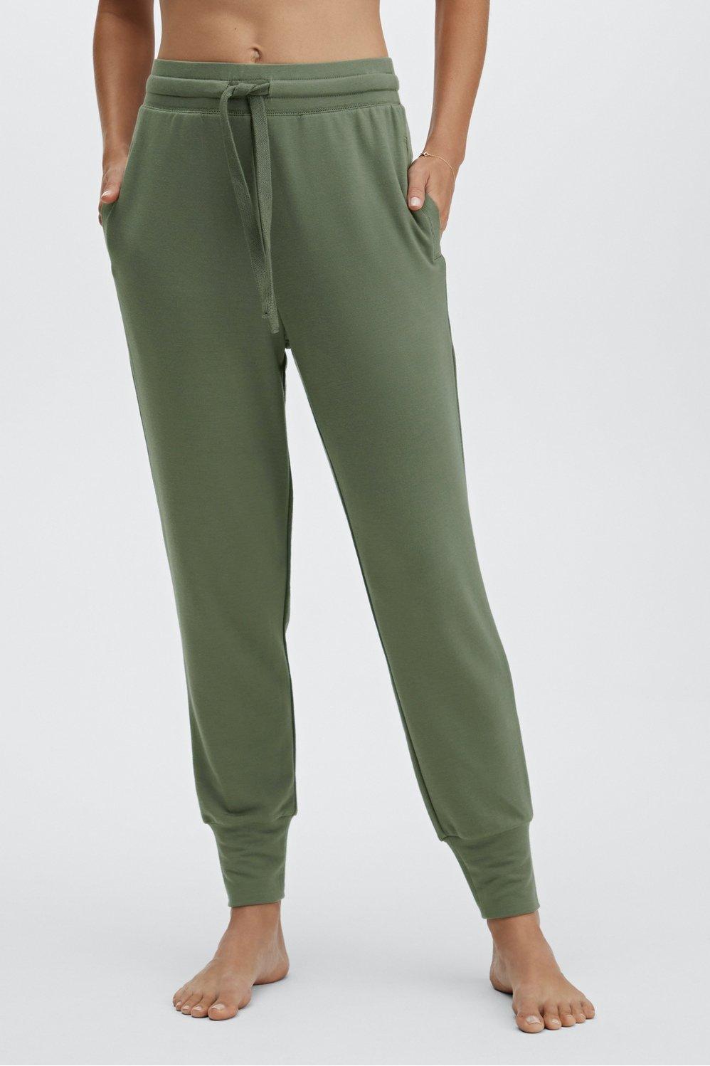 Fabletics Luxe Terry Jogger Womens green plus Size 3X Product Image