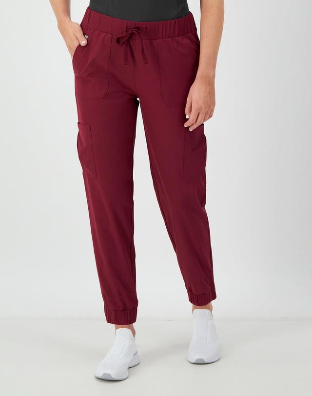 Hanes Comfort Fit Scrubs Womens Scrub Joggers Afternoon Burgundy M Product Image