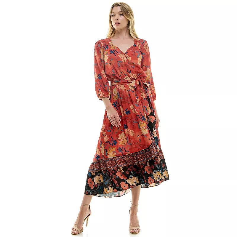 Womens Figueroa & Flower Belted Faux Wrap Maxi Dress Product Image