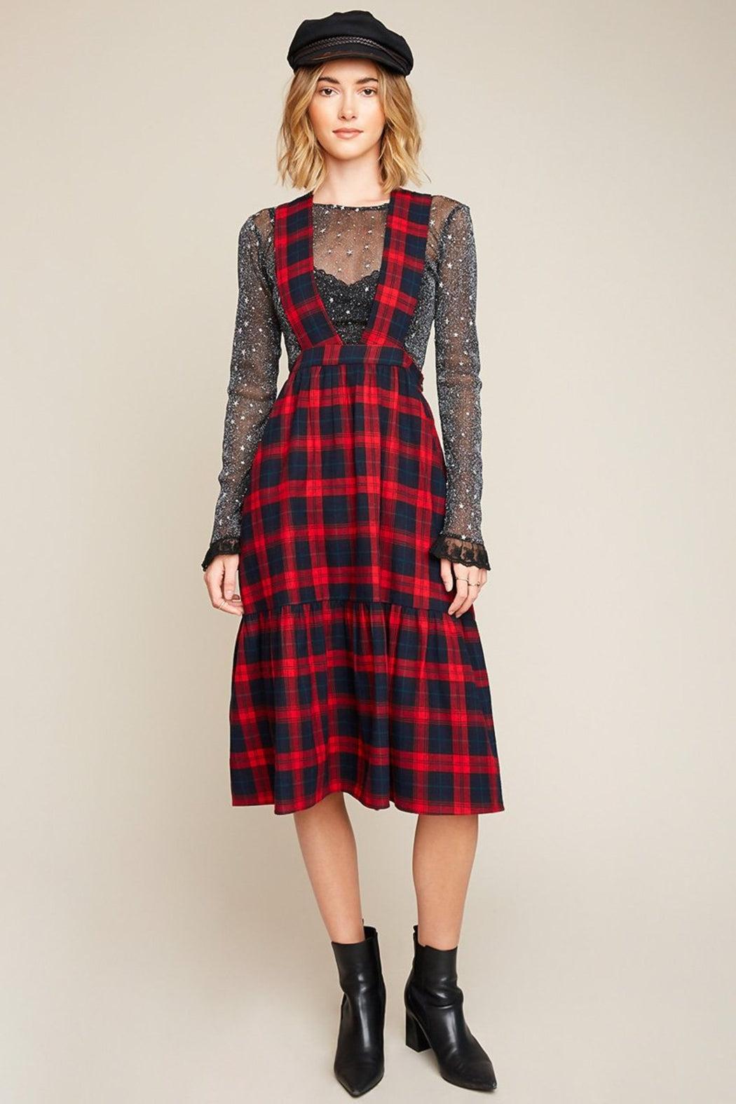 Women's Plaid Button-Down Midi Dress Product Image