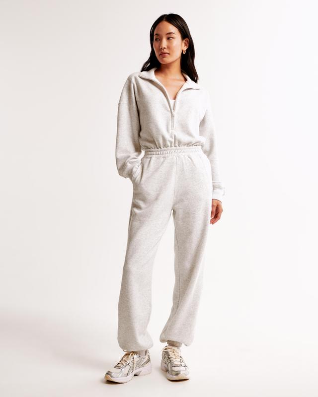 Long-Sleeve Half-Zip Fleece Jumpsuit Product Image