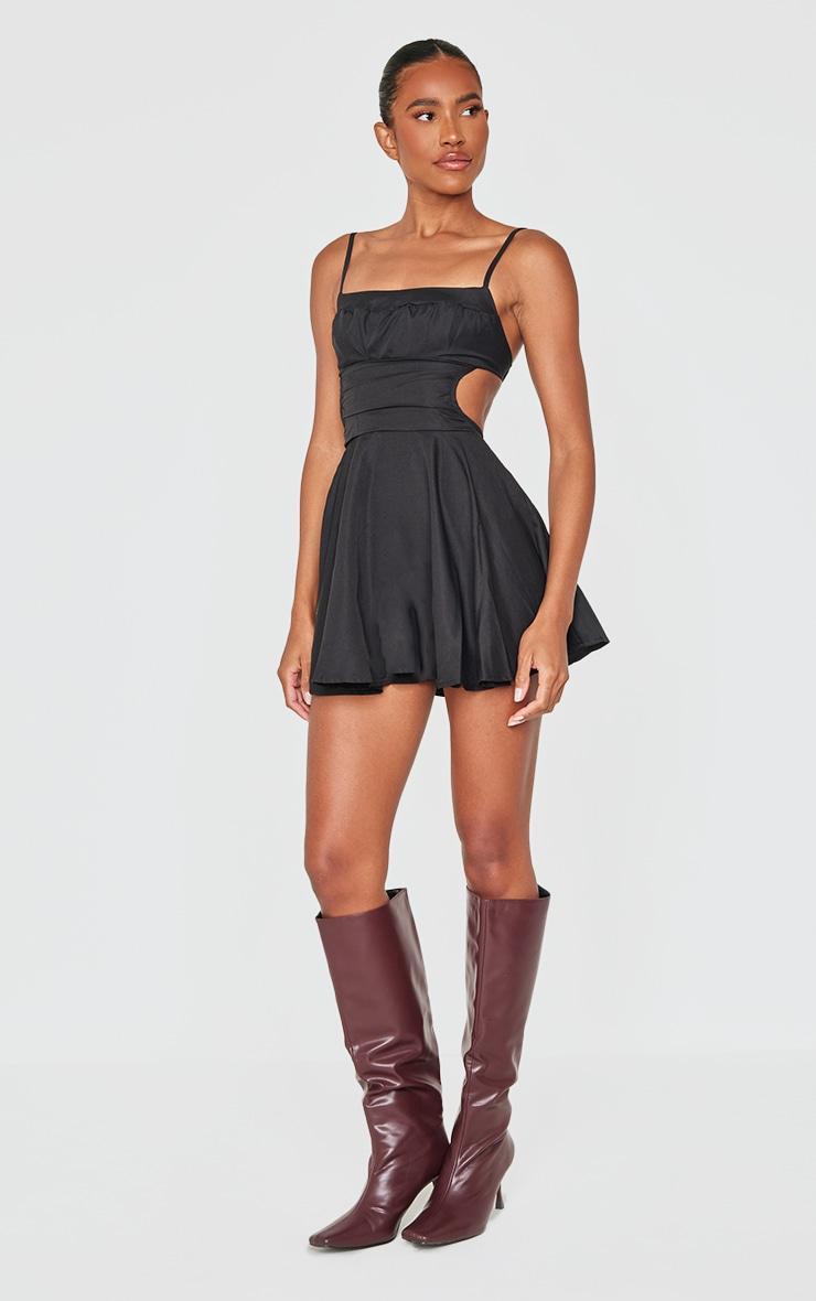 Black Cut Out Tie Back Shift Dress Product Image