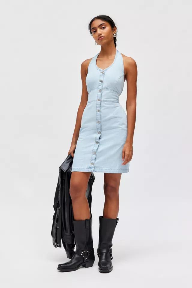 Levi’s® Janeesah Denim Button Front Halter Mini Dress Product Image