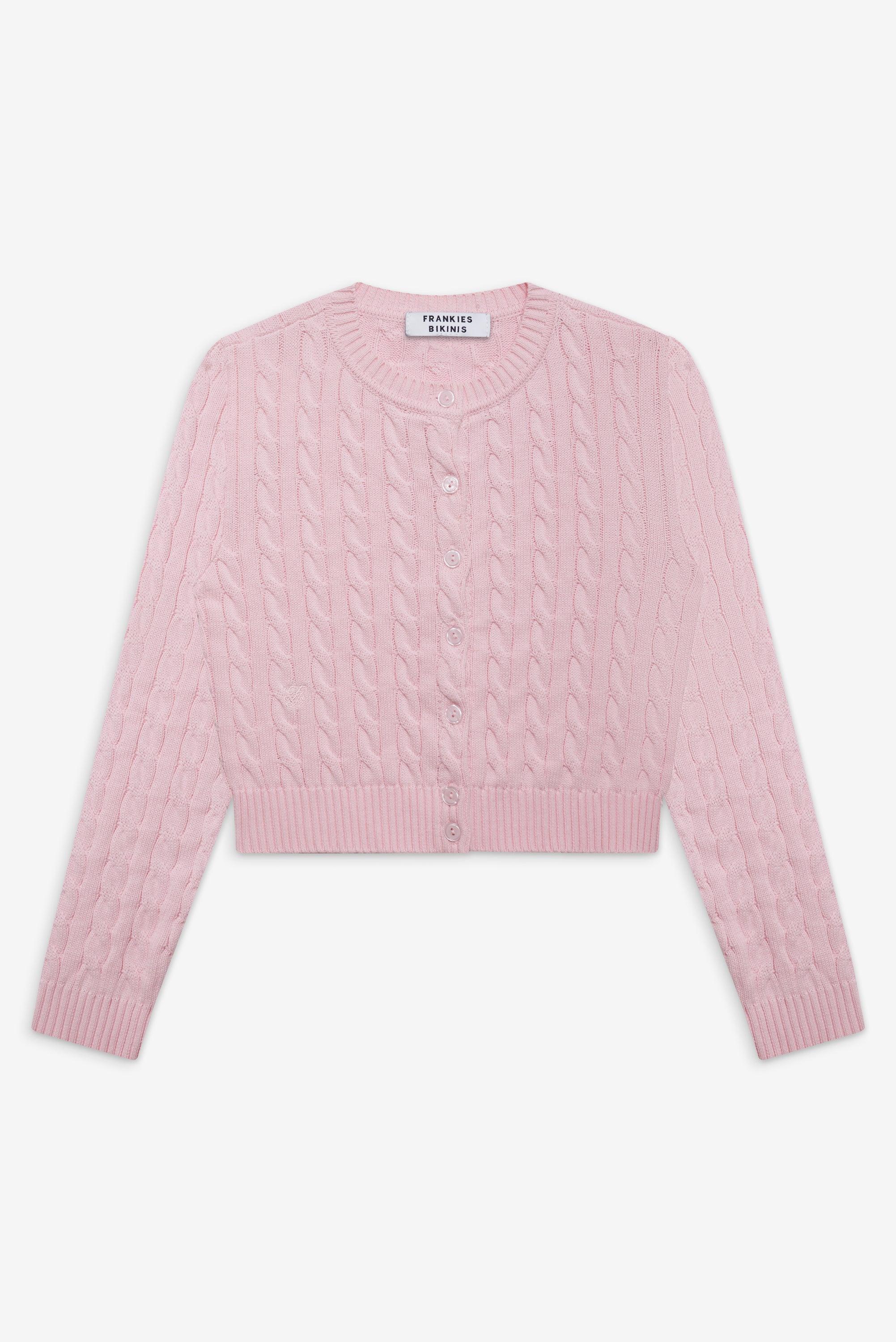 Dudley Cable Knit Cardigan - Cozy Pink Product Image