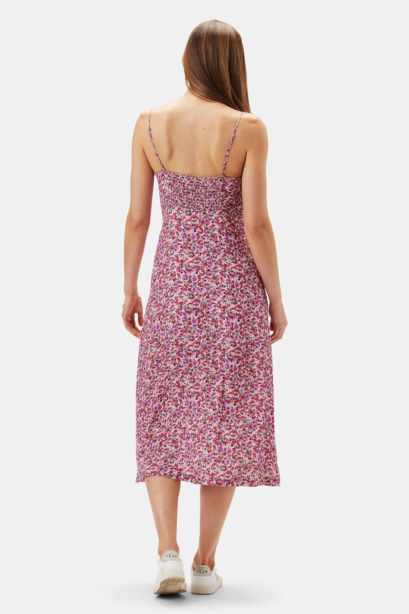 Sara Viscose Crepe Slip Dress - Alessia Mulberry Product Image