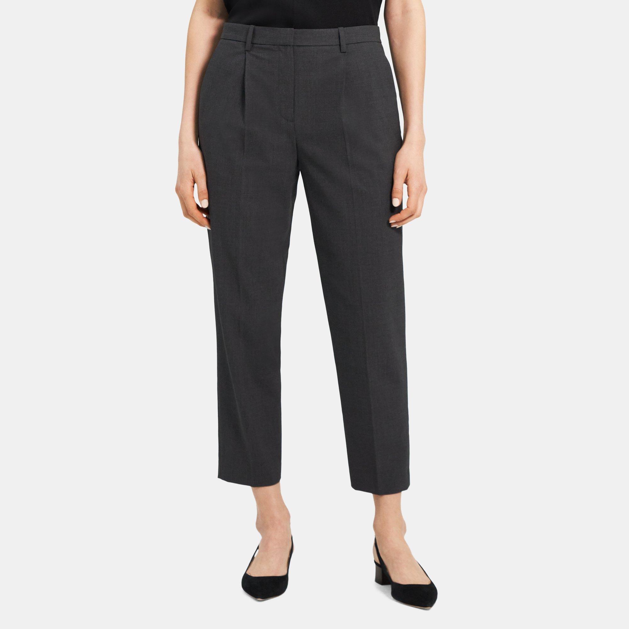 Wool Flannel Pleated Pull-On Pant | Theory Outlet Product Image