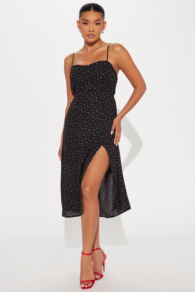 My Darling Floral Midi Dress - Black/combo Product Image