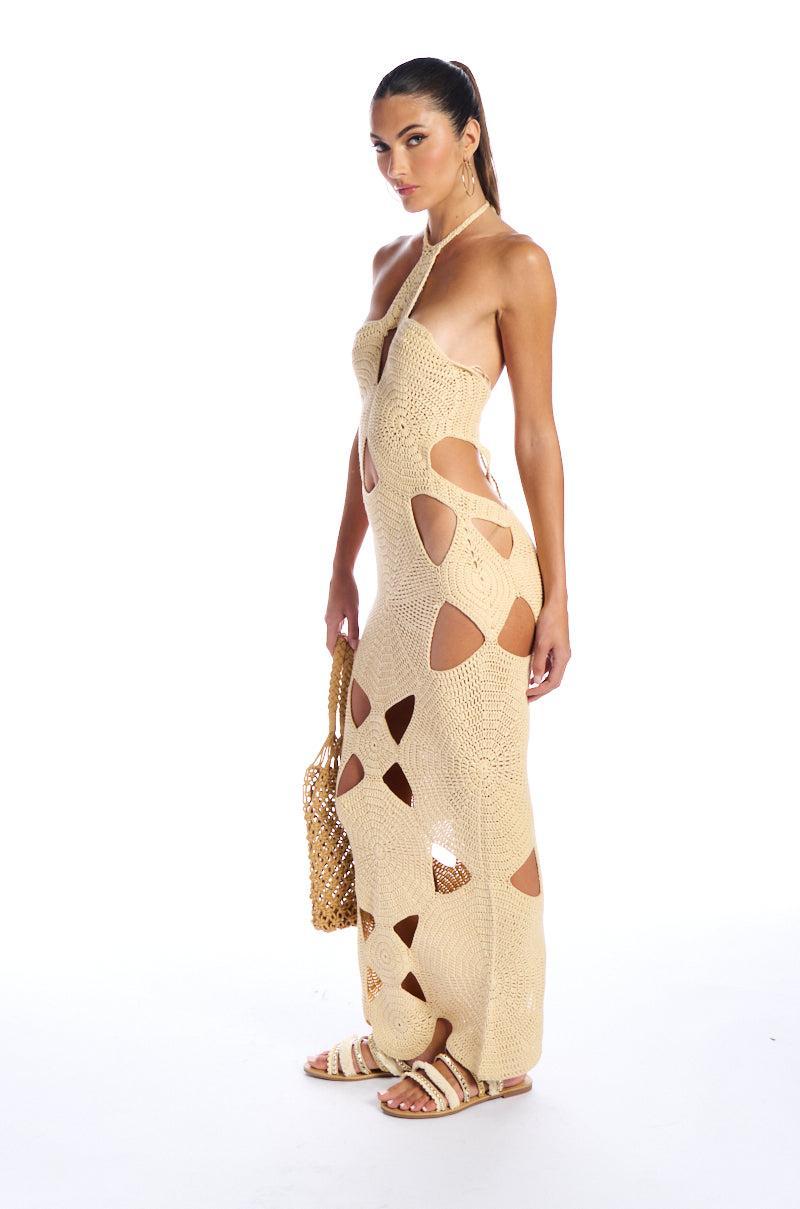 TALK ABOUT ME CROCHET MAXI DRESS Product Image