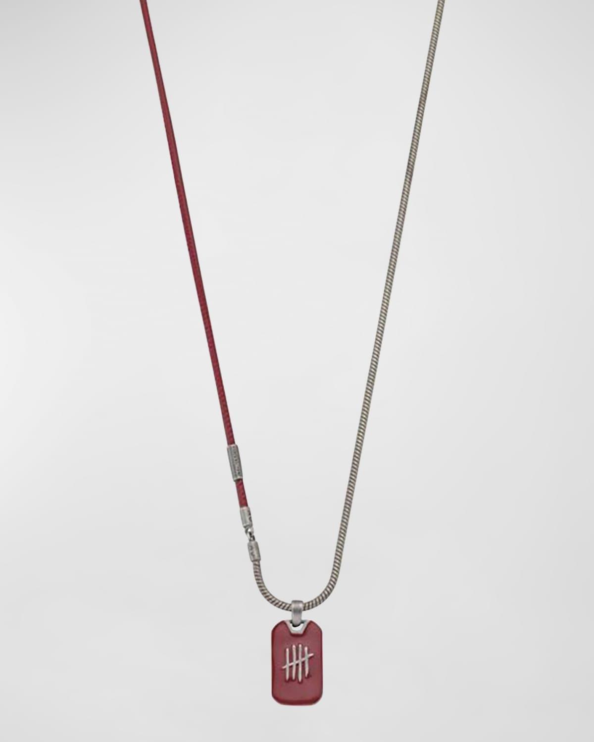 Mens Triumph Tag Enamel Pendant Necklace Product Image