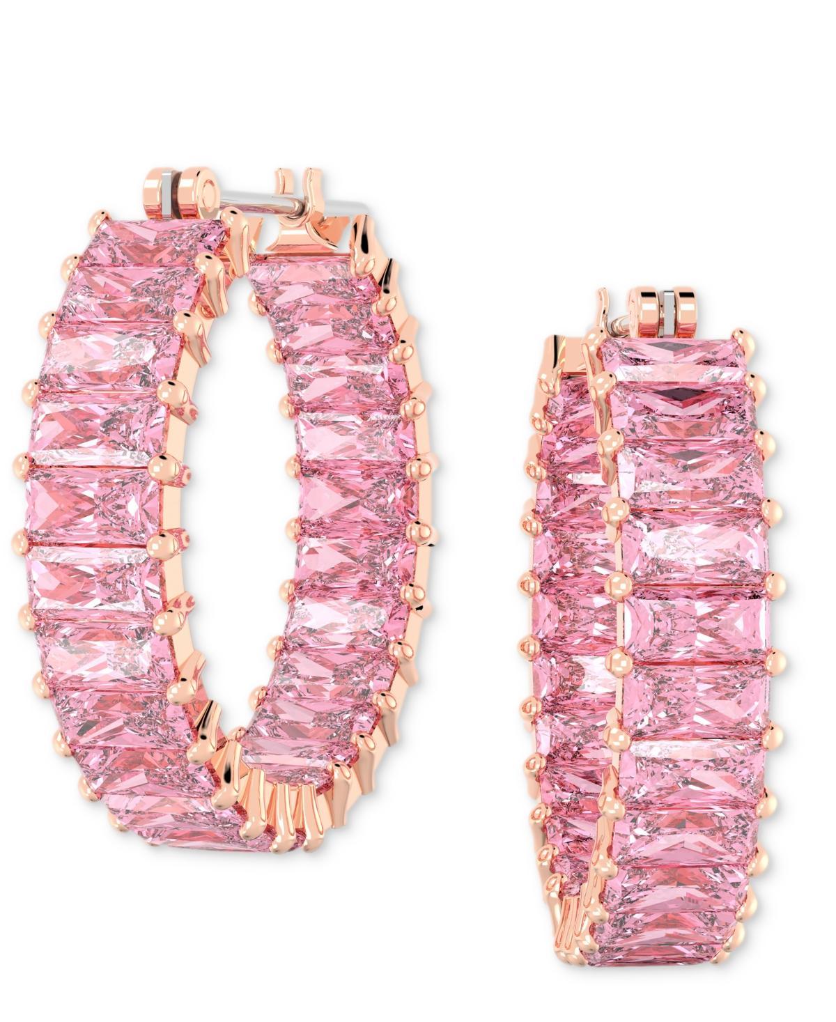 Swarovski Matrix Baguette Crystal Hoop Earrings Product Image