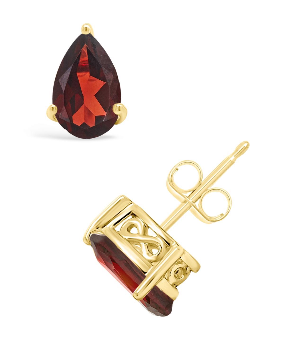 Alyson Layne 14k Gold Pear Cut Garnet Stud Earrings, Womens Product Image