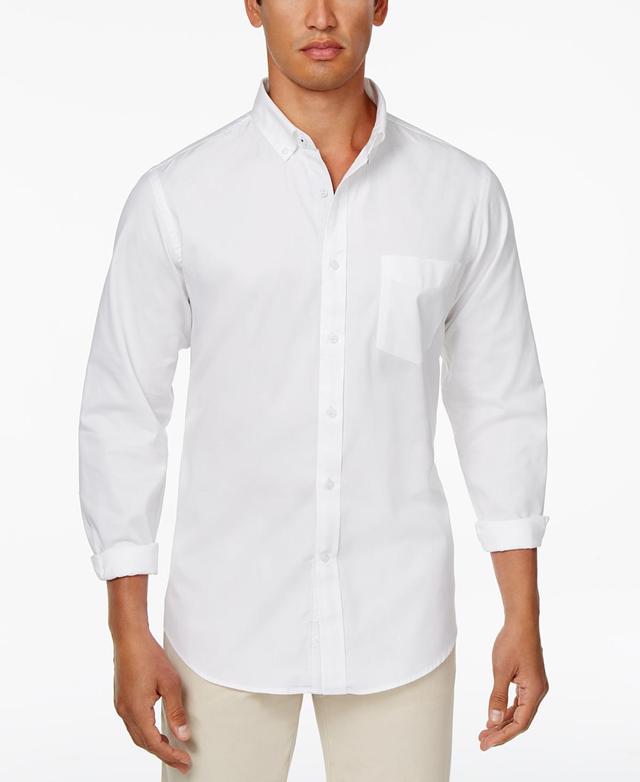 Club Room Mens Solid Stretch Oxford Cotton Shirt, Created for Macys Product Image