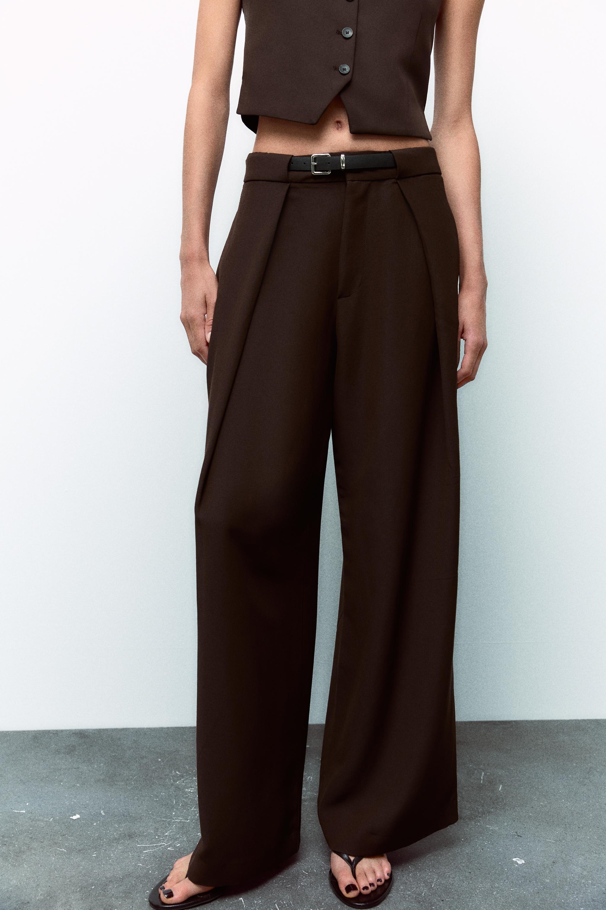 PLEATED PANTS WITH BELT Product Image