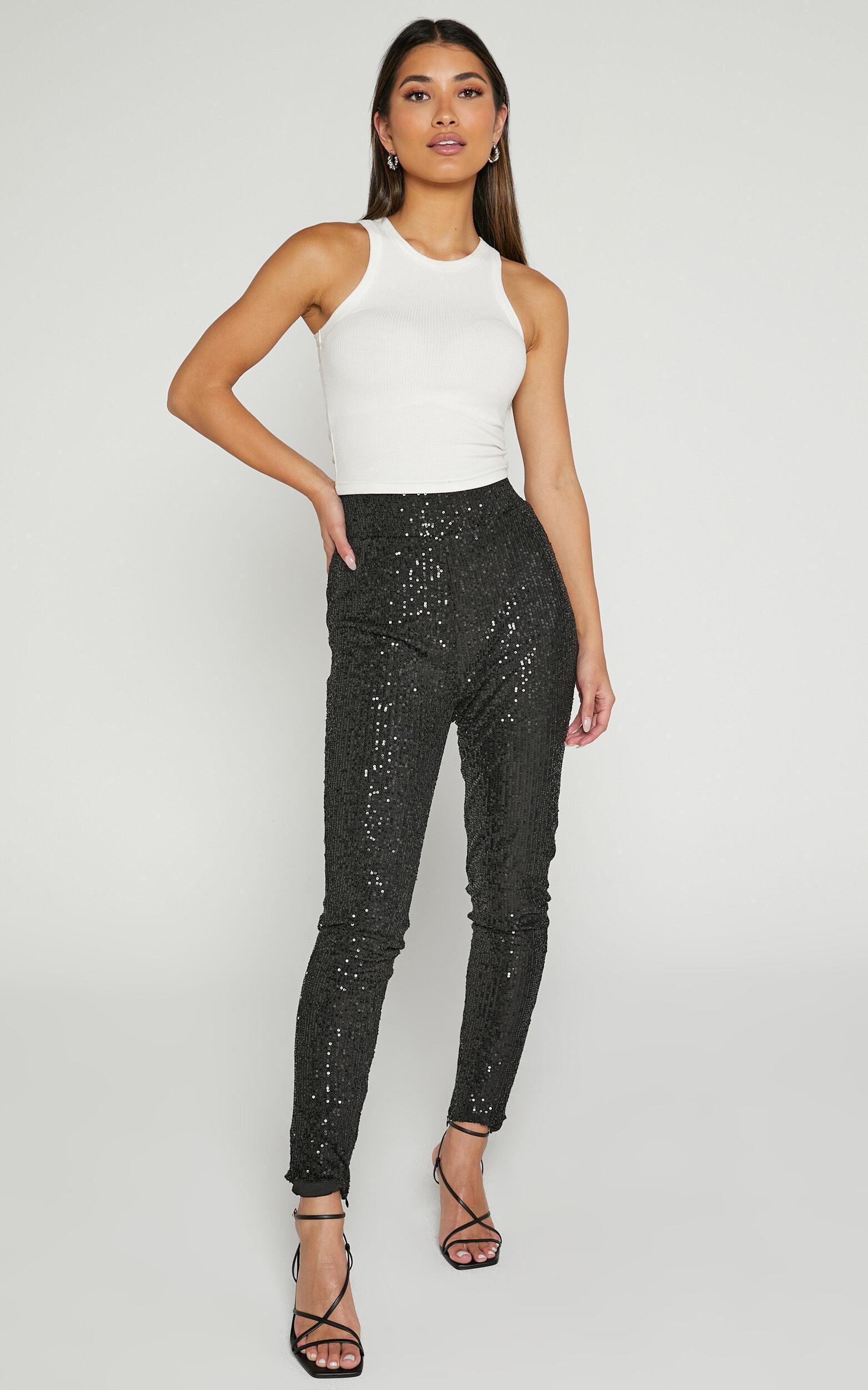 Corey Pants - Sequin Leggings in Black product image