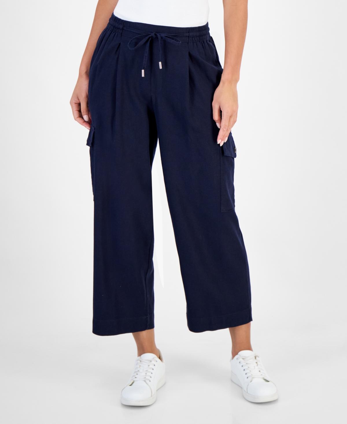 Women's Drawstring Cropped Cargo Pants  Product Image