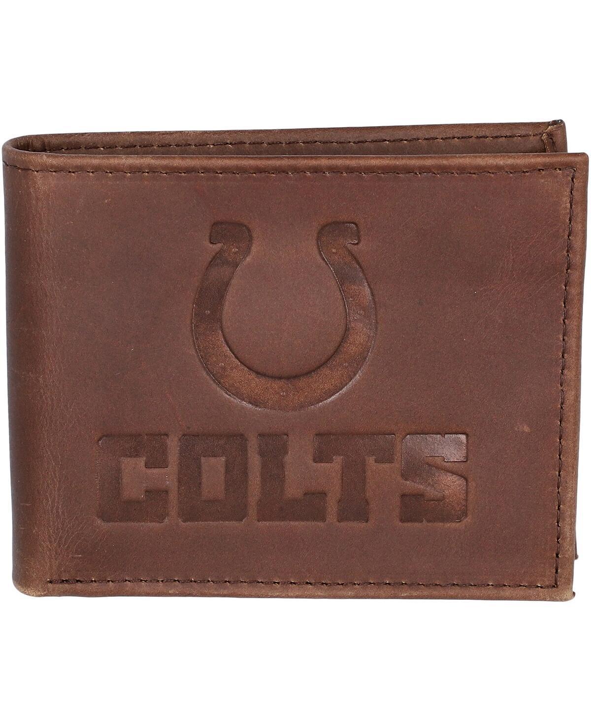 Mens Brown Indianapolis Colts Bifold Leather Wallet - Brown Product Image