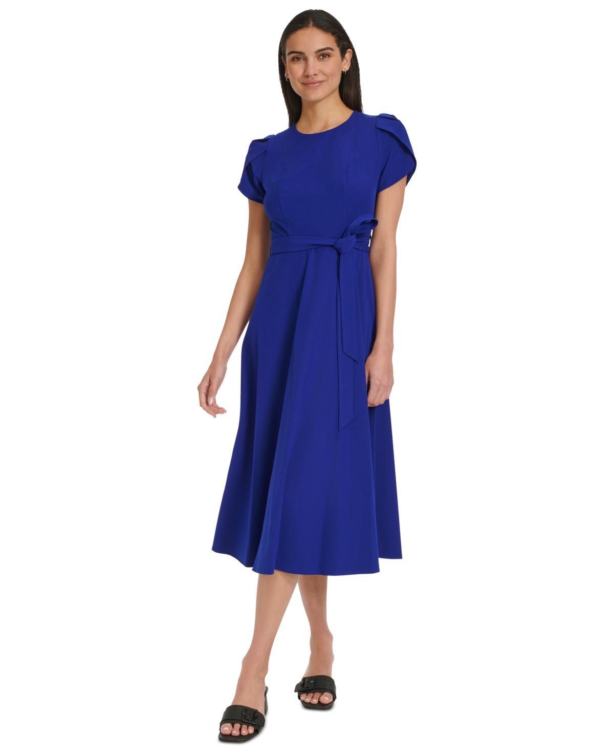 Women's Belted A-Line Dress Product Image