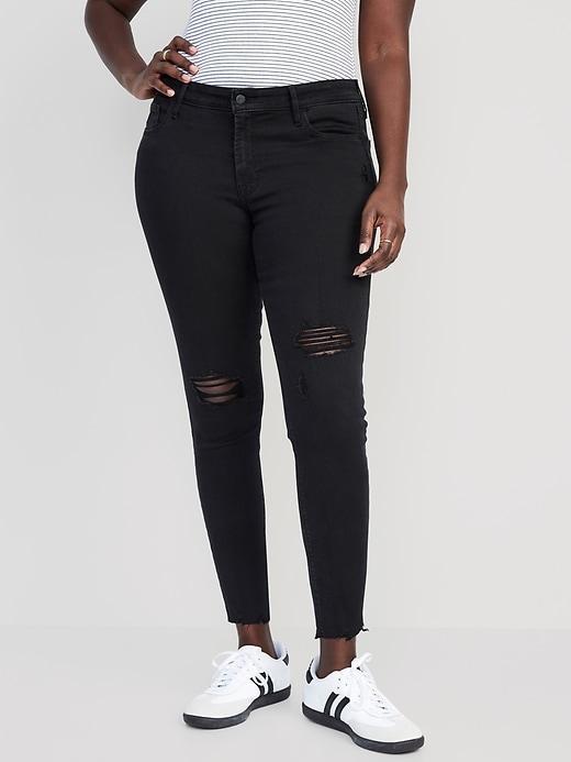 Mid-Rise Rockstar Super-Skinny Ankle Jeans Product Image