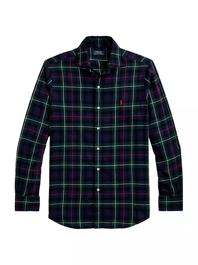 Classic-Fit Plaid Twill Button-Front Shirt Product Image