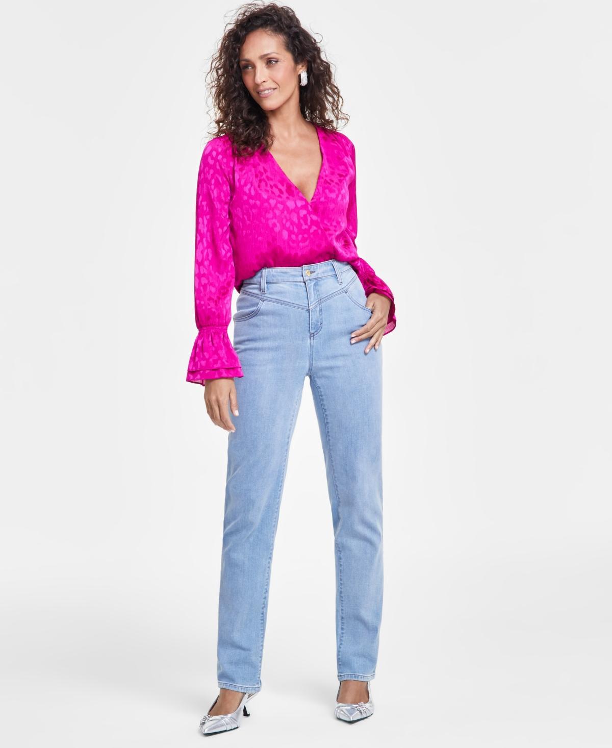 I.n.c. International Concepts Womens High-Rise Straight-Leg Denim Jeans, Created for Macys Product Image