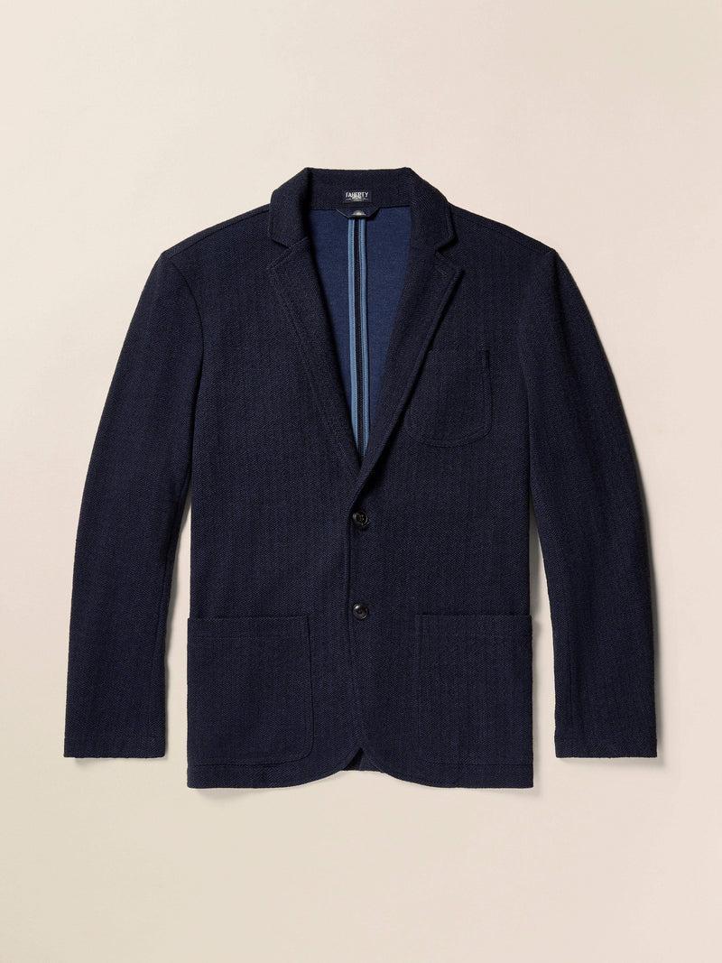 Inlet Knit Tweed Blazer - Navy Twilight Herringbone Product Image