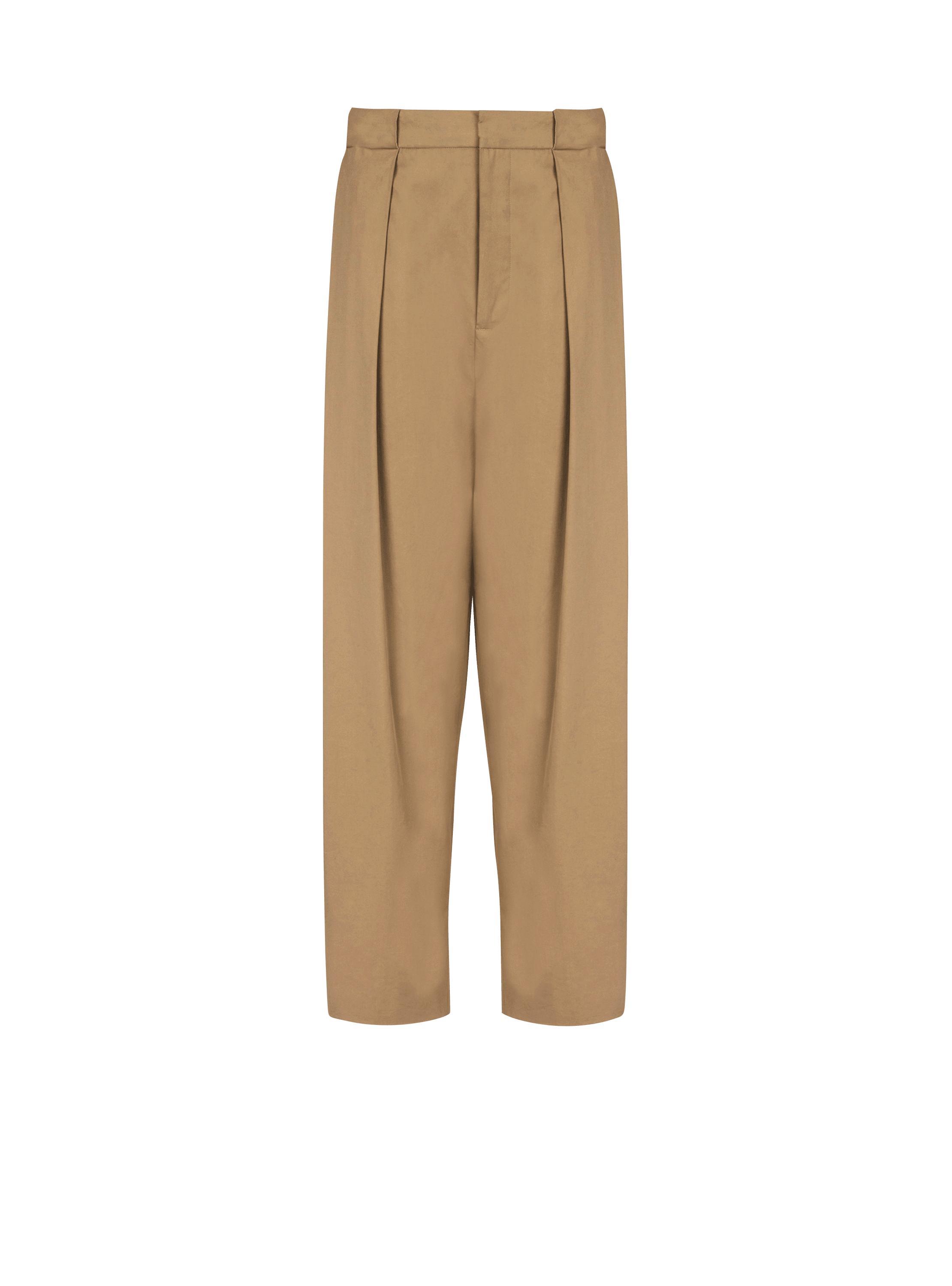 Pleated cotton trousers Product Image