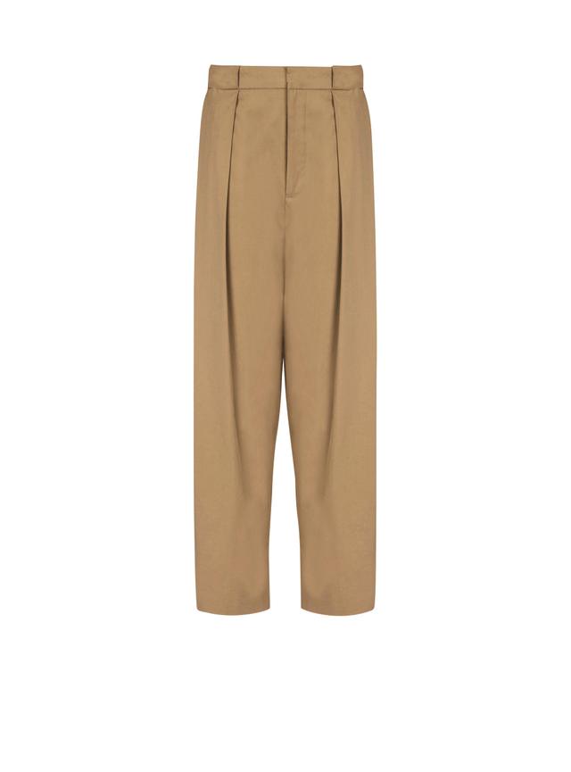 Pleated cotton trousers Product Image